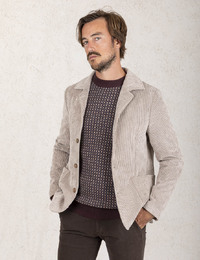 Slim Fit Corduroy Blazer in Sand