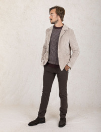 Slim Fit Corduroy Blazer in Sand