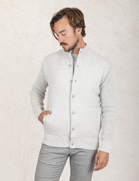 Lichtgrijze bodywarmer in jersey knit 