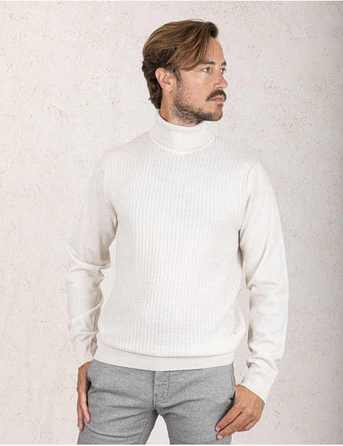 Gentiluomo pull rolkraag ecru