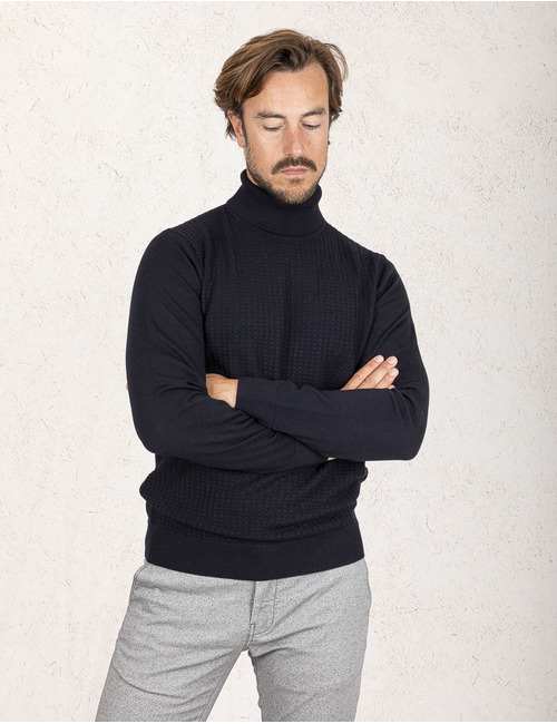 Gentiluomo pull rolkraag navy