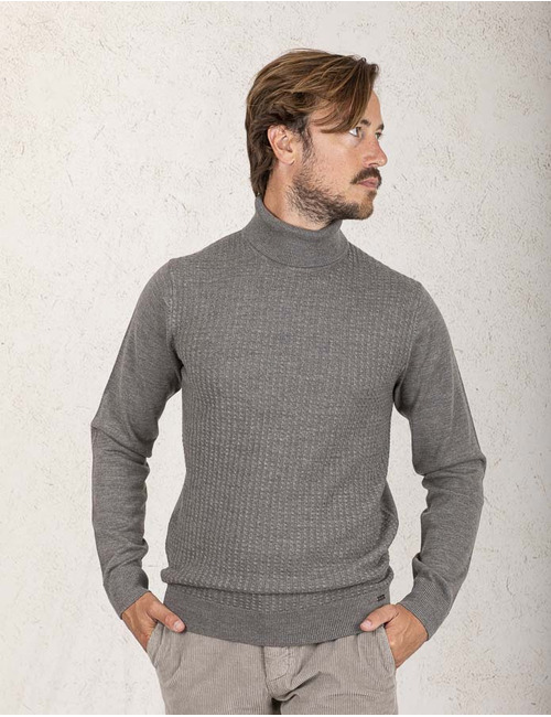 Gentiluomo pull rolkraag bruin