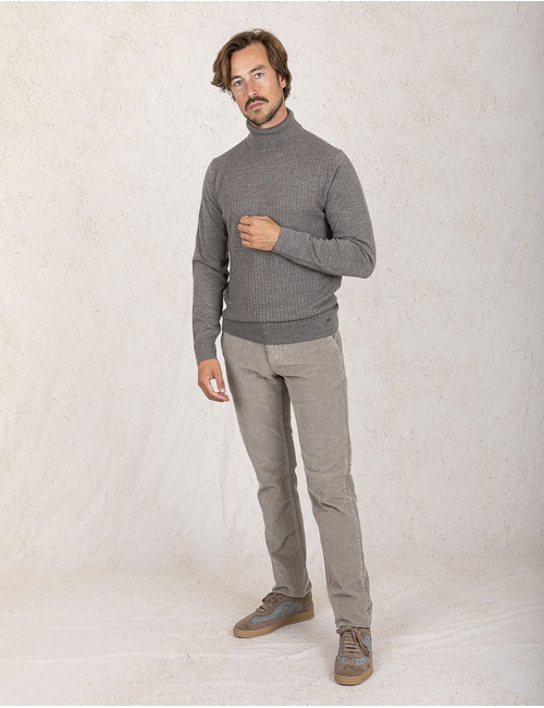 Gentiluomo pull rolkraag bruin