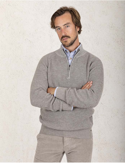 Gentiluomo pull rolkraag bruin