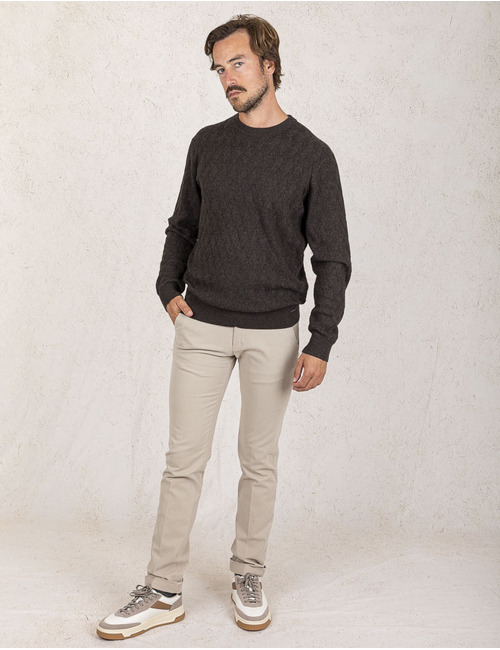 Gentiluomo pull met ronde hals bruin