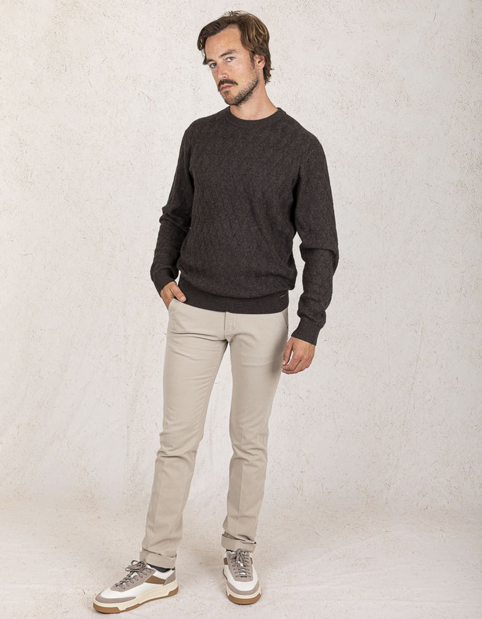 Gentiluomo pull met ronde hals bruin