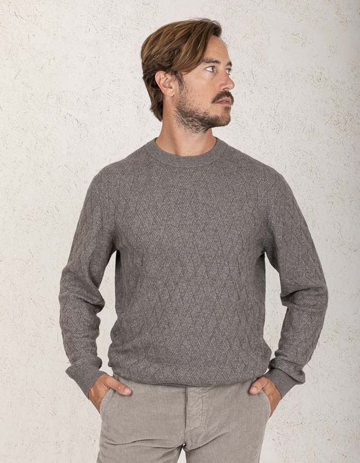Gentiluomo pull met ronde hals bruin