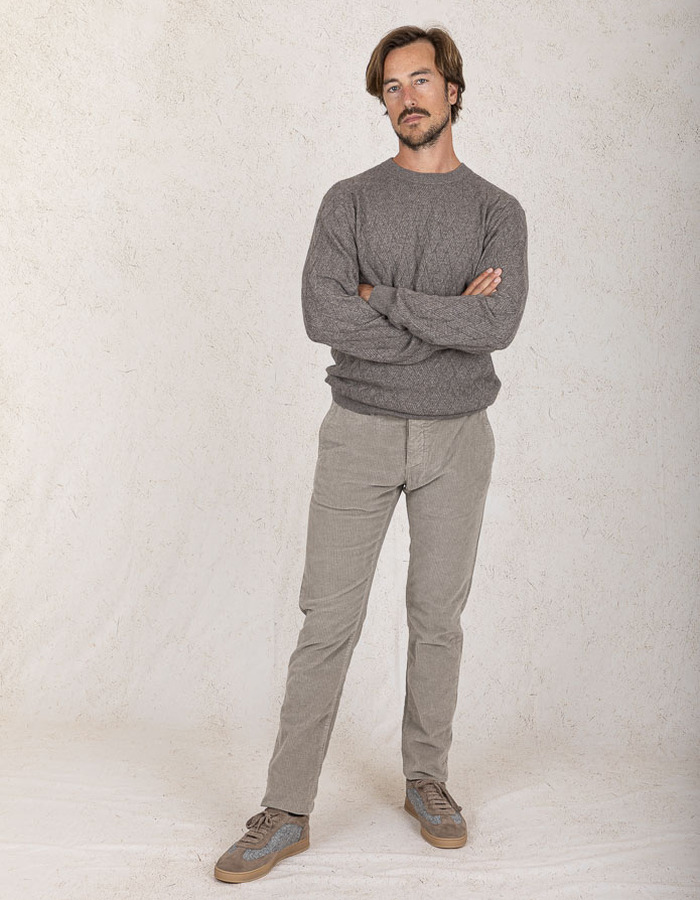 Gentiluomo pull met ronde hals bruin