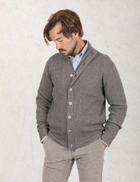 Modern Fit Cardigan in Taupe