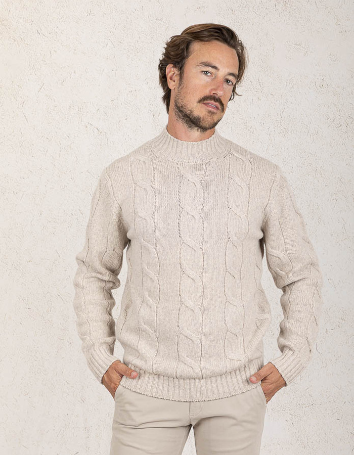 Gentiluomo pull rolkraag bruin