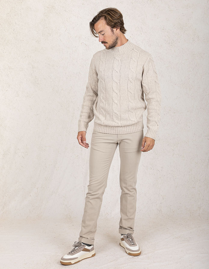 Gentiluomo pull rolkraag bruin