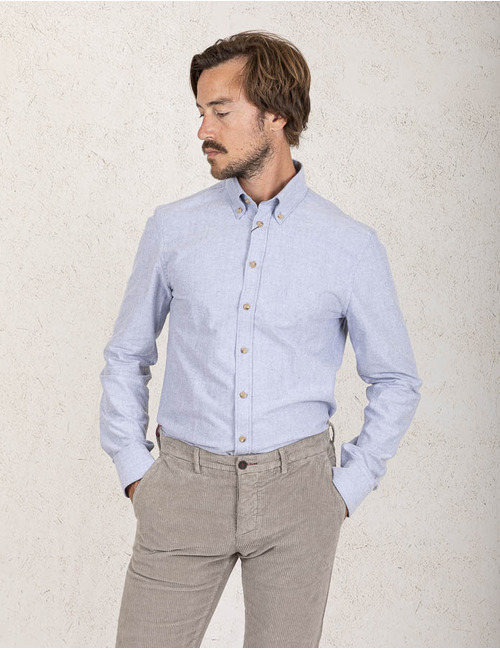 John Miller slim fit hemd blauw