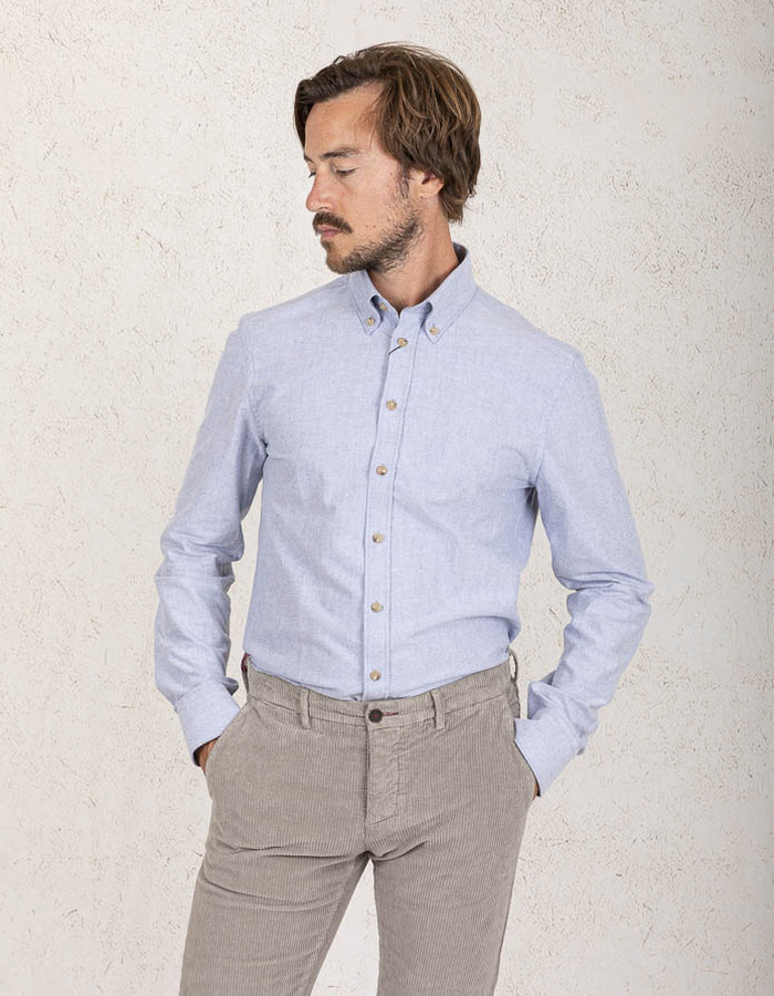 John Miller slim fit hemd blauw