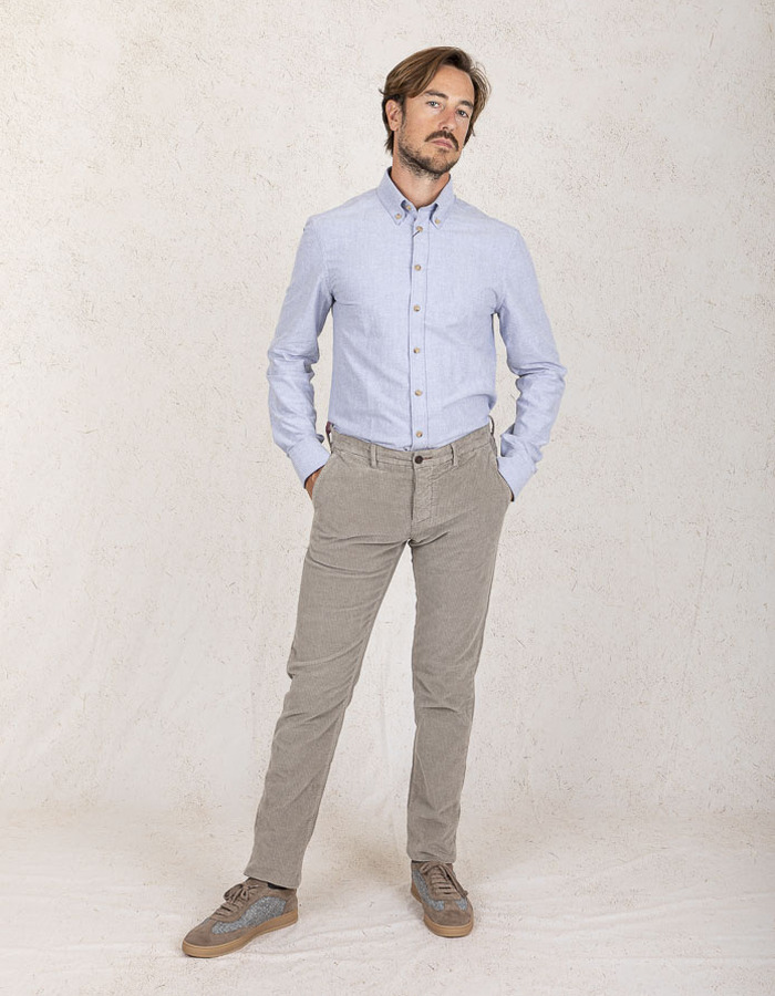 John Miller slim fit hemd blauw