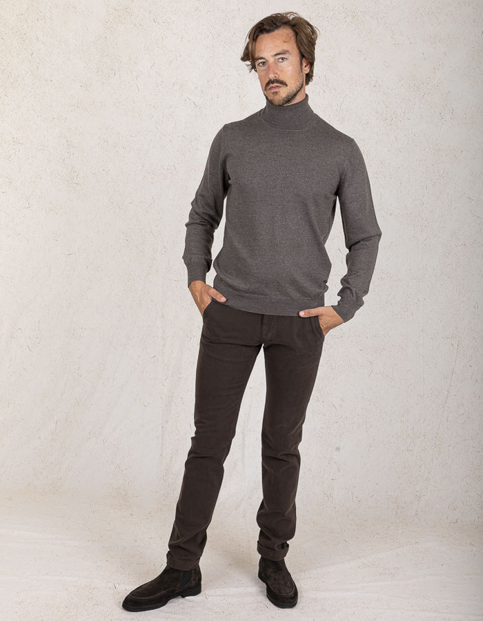 Gran Sasso pull rolkraag taupe