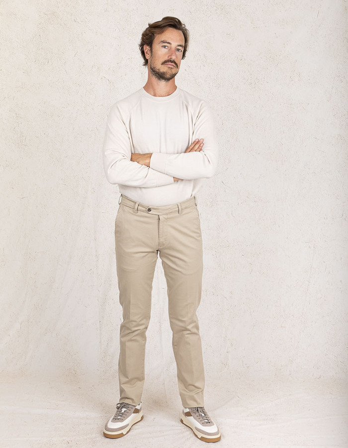 Mmx slim fit broek beige
