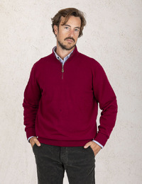 Alan Paine pull met korte rits rood