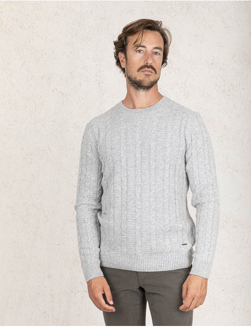 Joop pull met ronde hals taupe