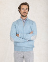 Gran Sasso pull met korte rits blauw