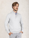 Gran Sasso pull met korte rits grijs