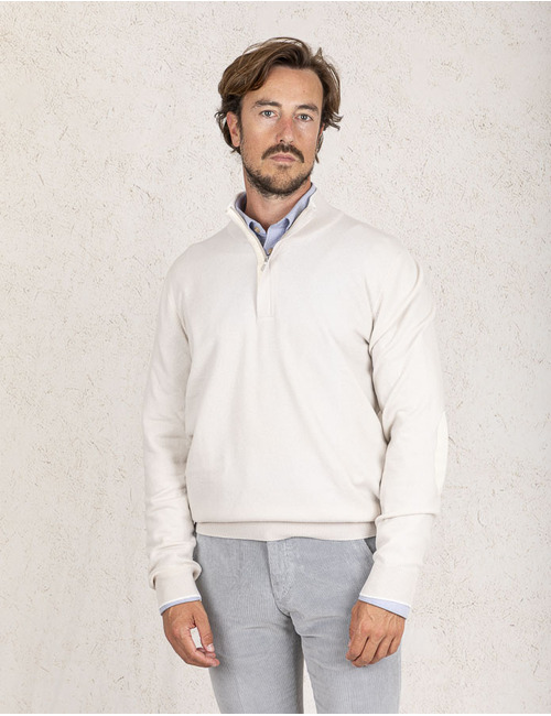 Gran Sasso pull met korte rits grijs