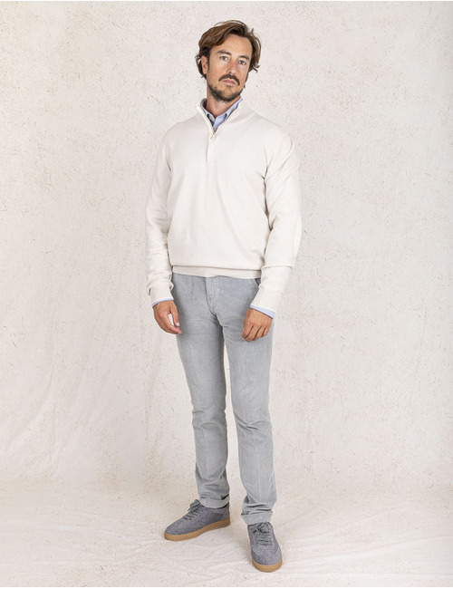 Gran Sasso pull met korte rits grijs