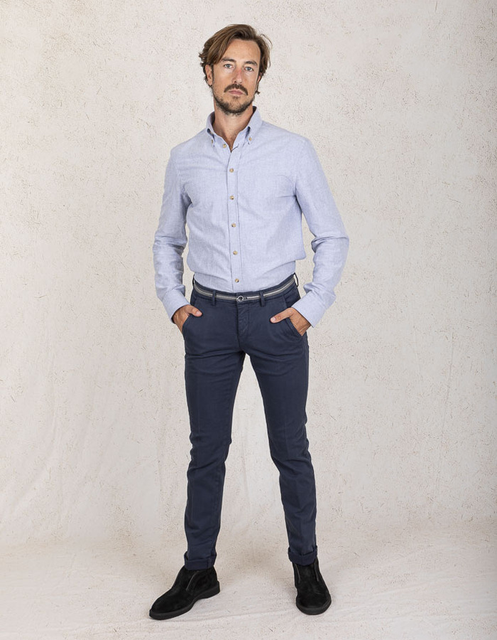 Mason's slim fit broek blauw