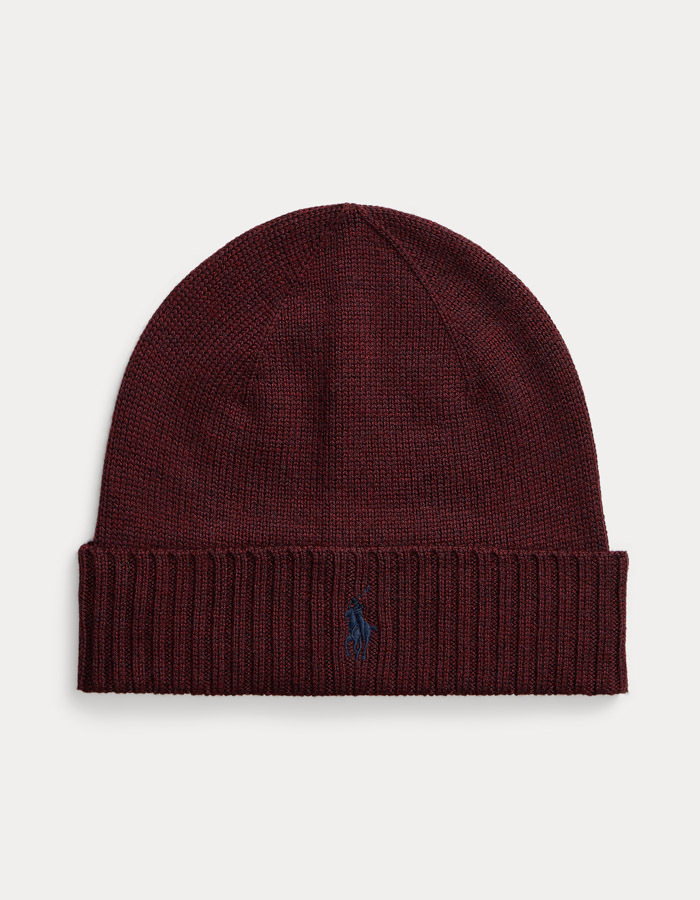 Signature Pony Wollen Beanie Aged Wine Heather