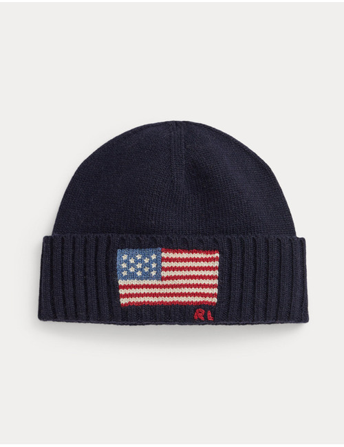 Flag-Intarsia Wool-Blend Beanie
