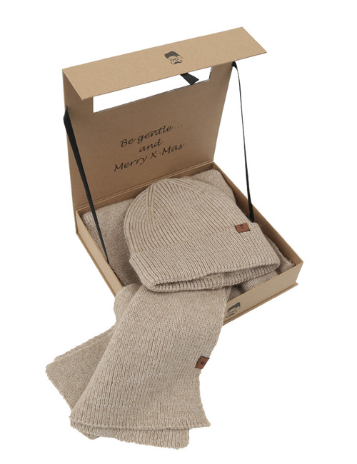 Prince Bowtie Muts en Sjaal Set Beige