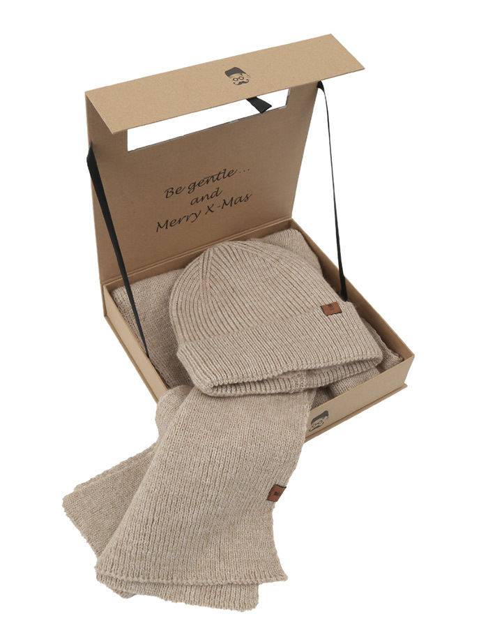 Prince Bowtie Muts en Sjaal Set Beige