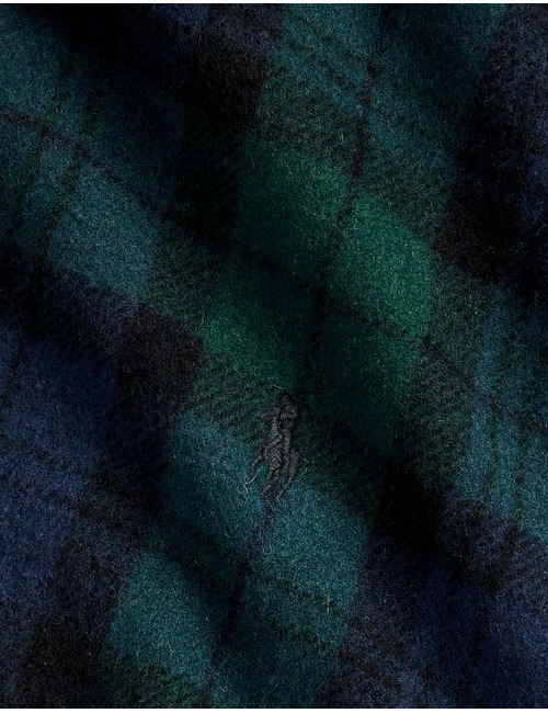 Plaid Fringe Wool Scarf