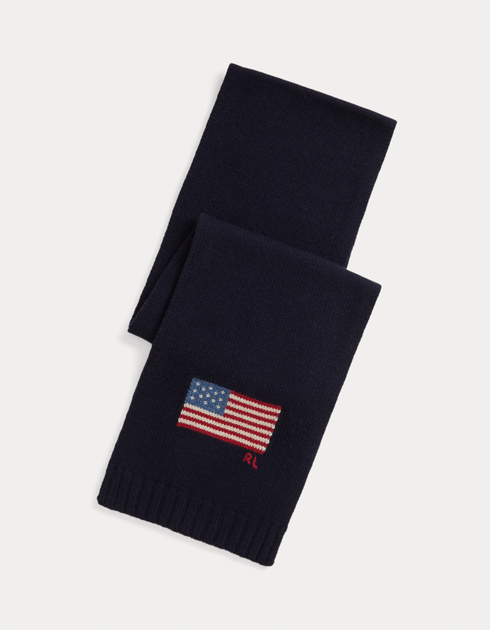 Flag Knit Wool-Blend Scarf