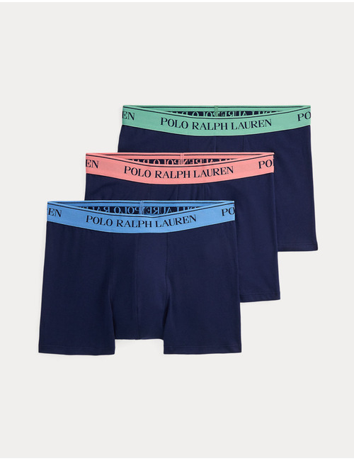 Classic Stretch-Cotton Trunk 3-Pack in Cruise Navy Multi Waistband