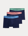 Classic Stretch-Cotton Trunk 3-Pack in Cruise Navy Multi Waistband