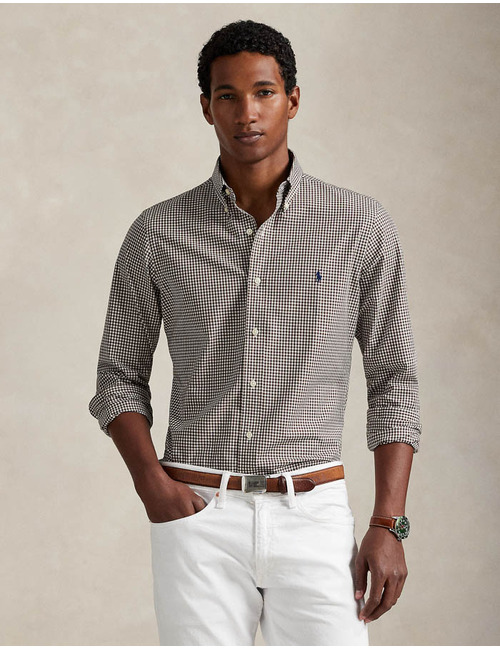 Custom Fit Stretch Poplin Gingham Hemd