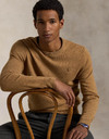 Wollen Trui met Ronde Hals in latte brown heather