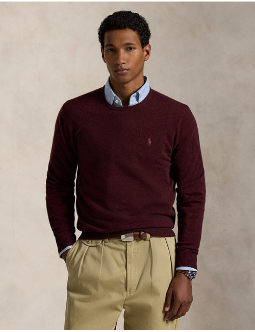 Wollen Trui met Ronde Hals Aged Wine Heather