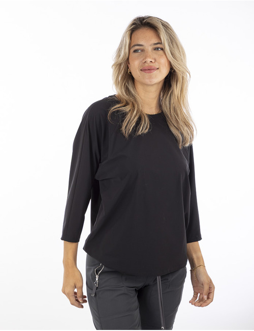 Raffaello Rossi t-shirt lange mouw zwart