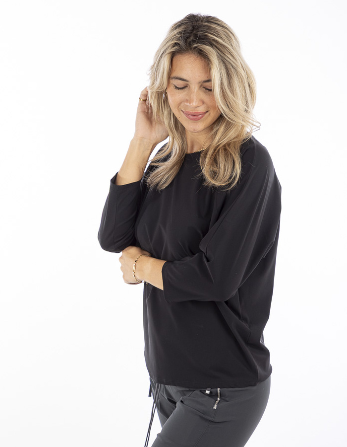 Raffaello Rossi t-shirt lange mouw zwart