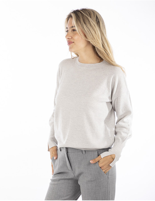 Anne Claire pull met ronde hals grijs