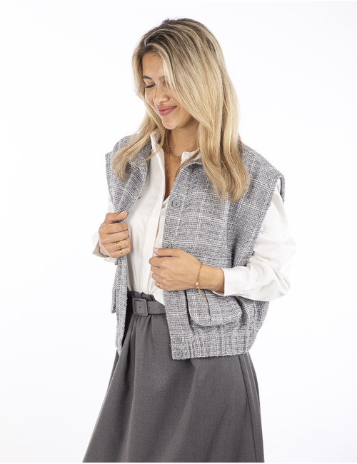 Lalotti gilet zonder mouw grijs