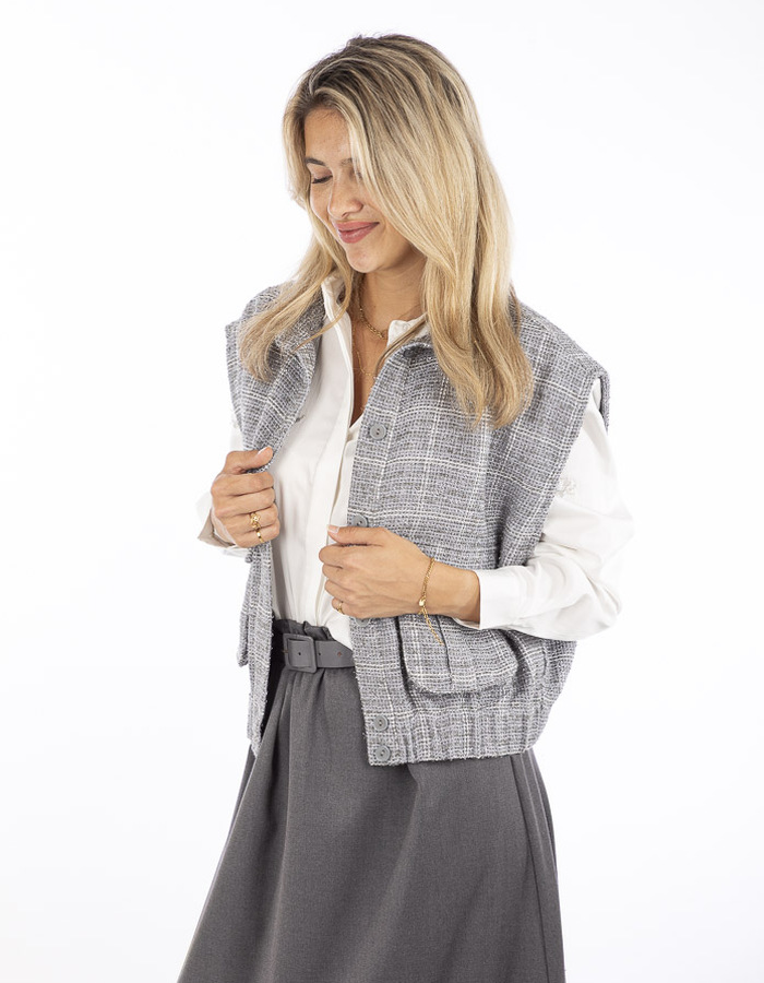 Lalotti gilet zonder mouw grijs