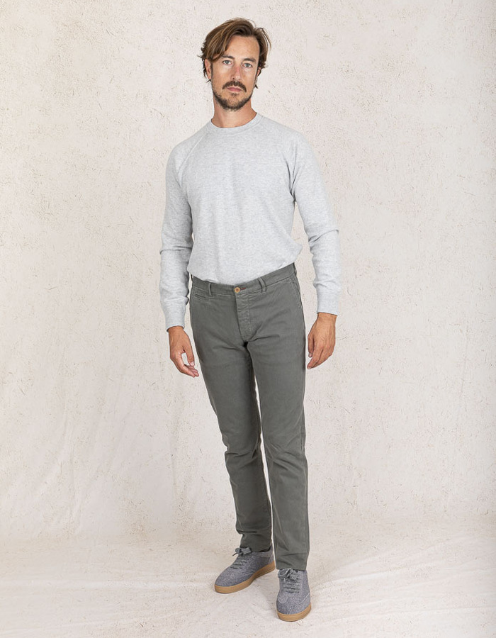Slim Fit Chino in Velours – Khaki Corduroy ATN05 A78