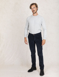 Slim Fit Corduroy Chino in Blauw