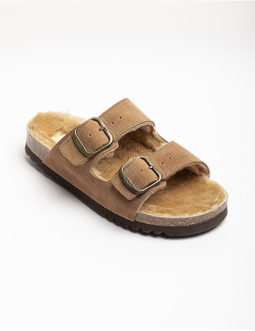 Scholl pantoufles taupe