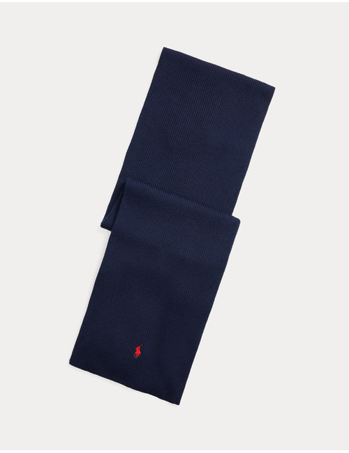 Signature Pony Wool Scarf in Hunter Navy 