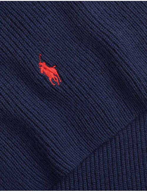Signature Pony Wool Scarf in Hunter Navy 