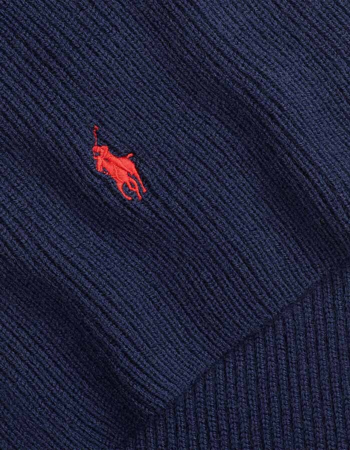 Signature Pony Wool Scarf in Hunter Navy 