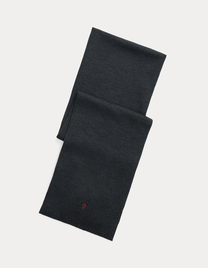Signature Pony Wool Scarf in Dark Granite Heather 